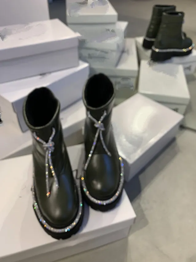 Women's Shiny Leather Snow Boots
