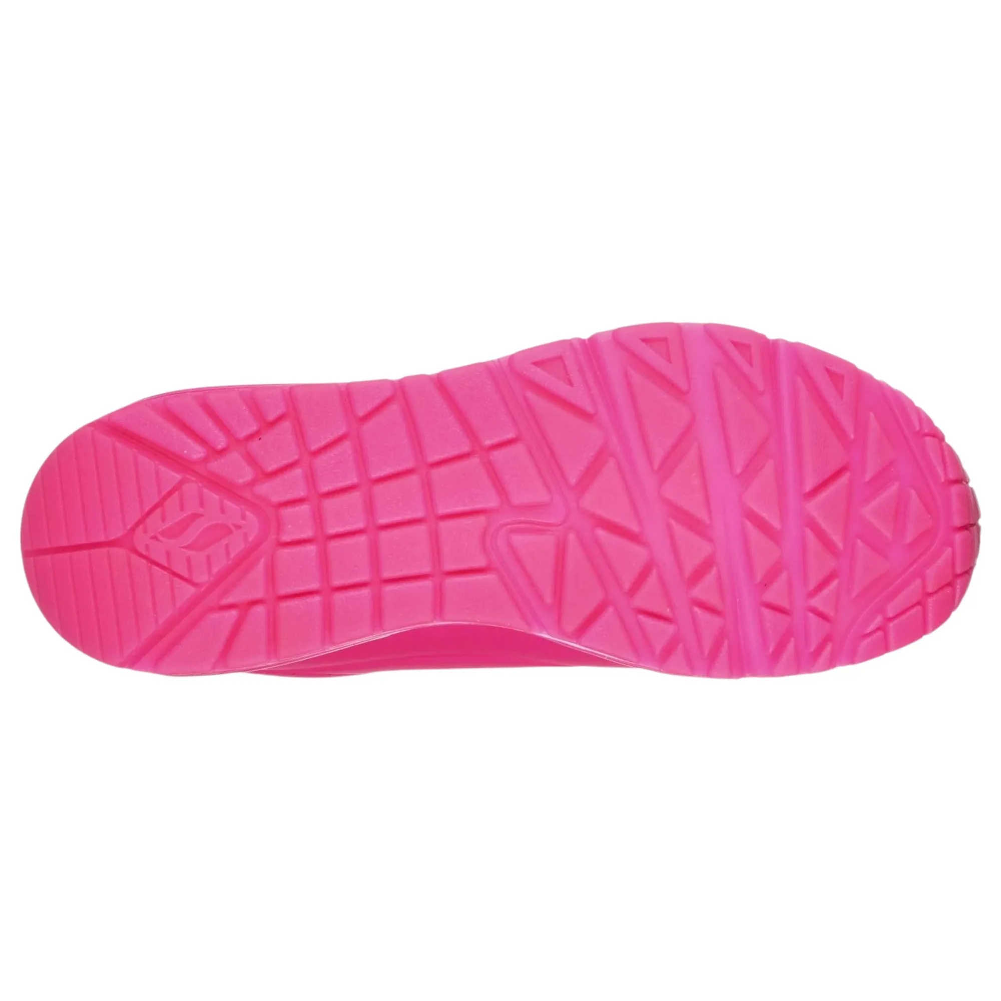 Womens Skechers Uno - Neon Nights Hot Pink Lace Up Sneaker Shoes