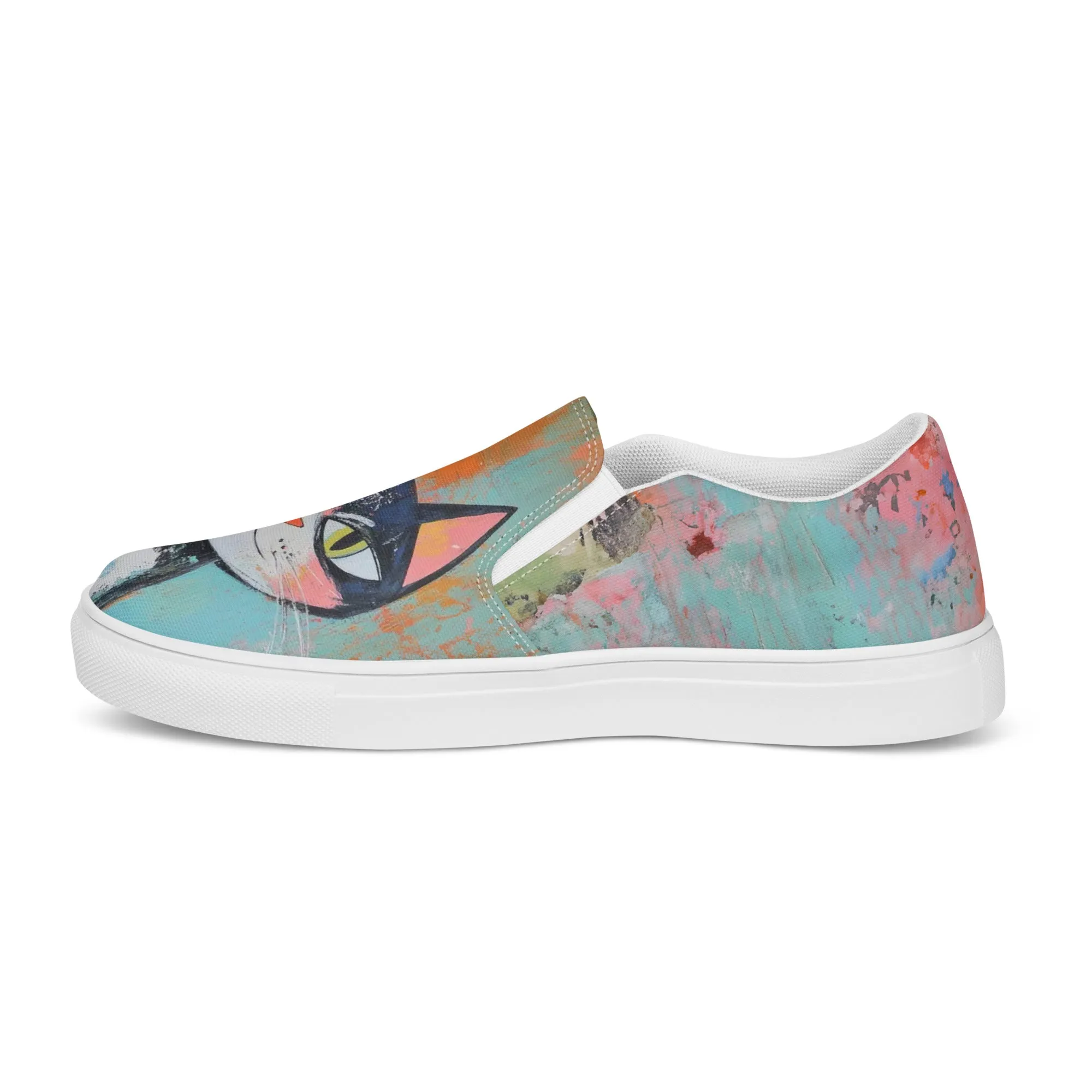 Women’s slip-on canvas shoes - Cat Art SG011