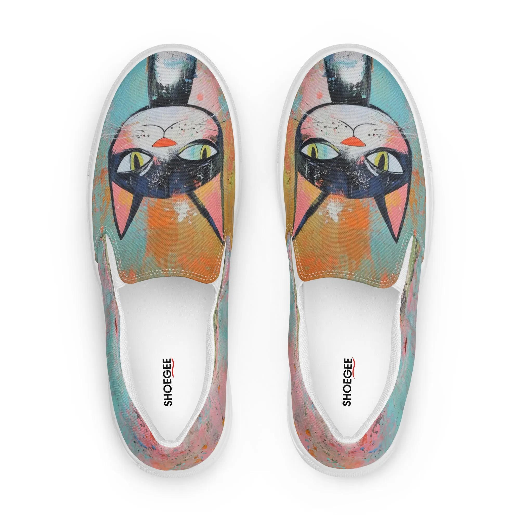 Women’s slip-on canvas shoes - Cat Art SG011