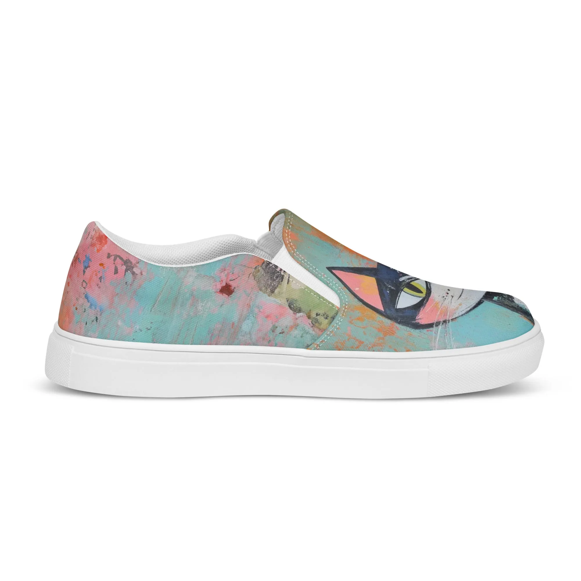 Women’s slip-on canvas shoes - Cat Art SG011