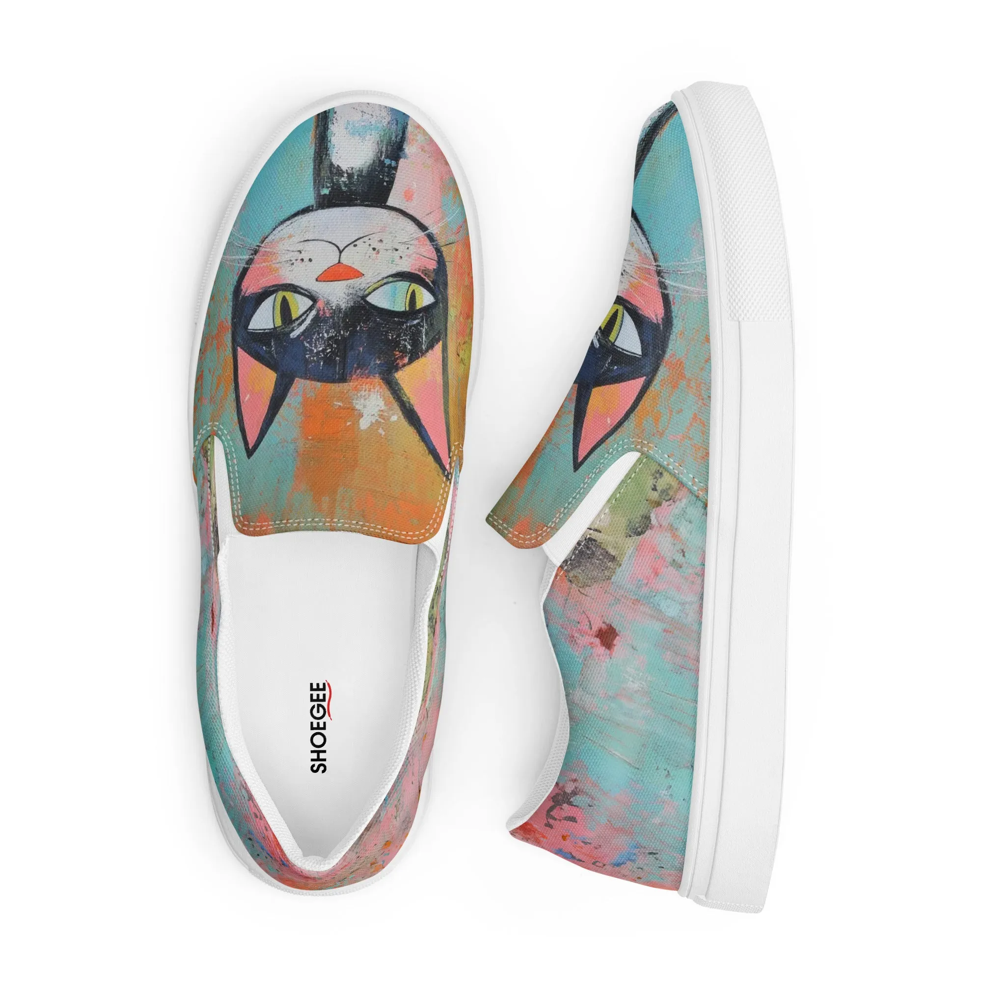 Women’s slip-on canvas shoes - Cat Art SG011