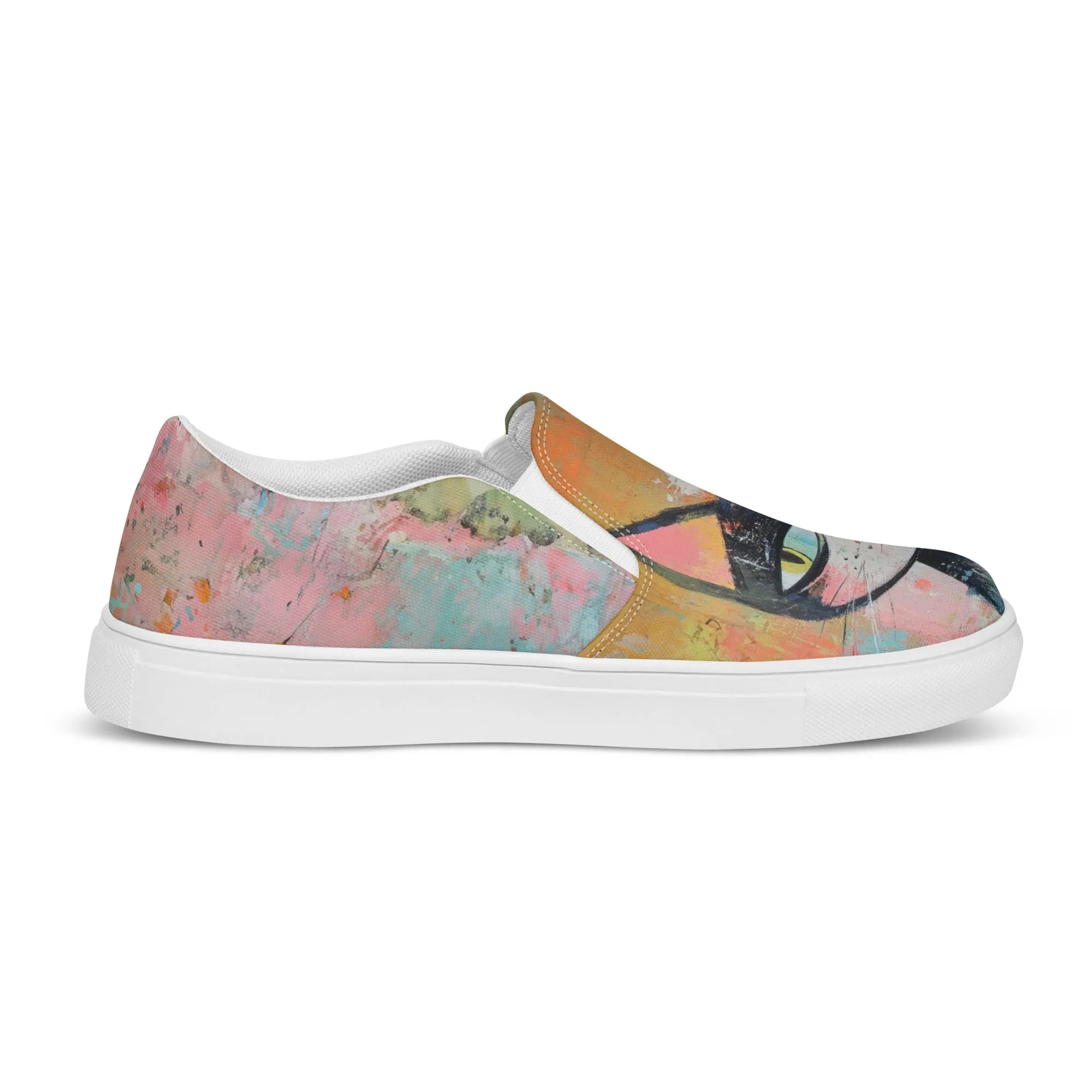 Women’s slip-on canvas shoes - Cat Art SG011