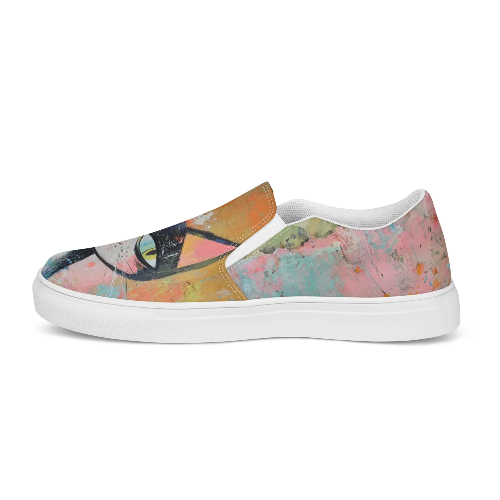 Women’s slip-on canvas shoes - Cat Art SG011