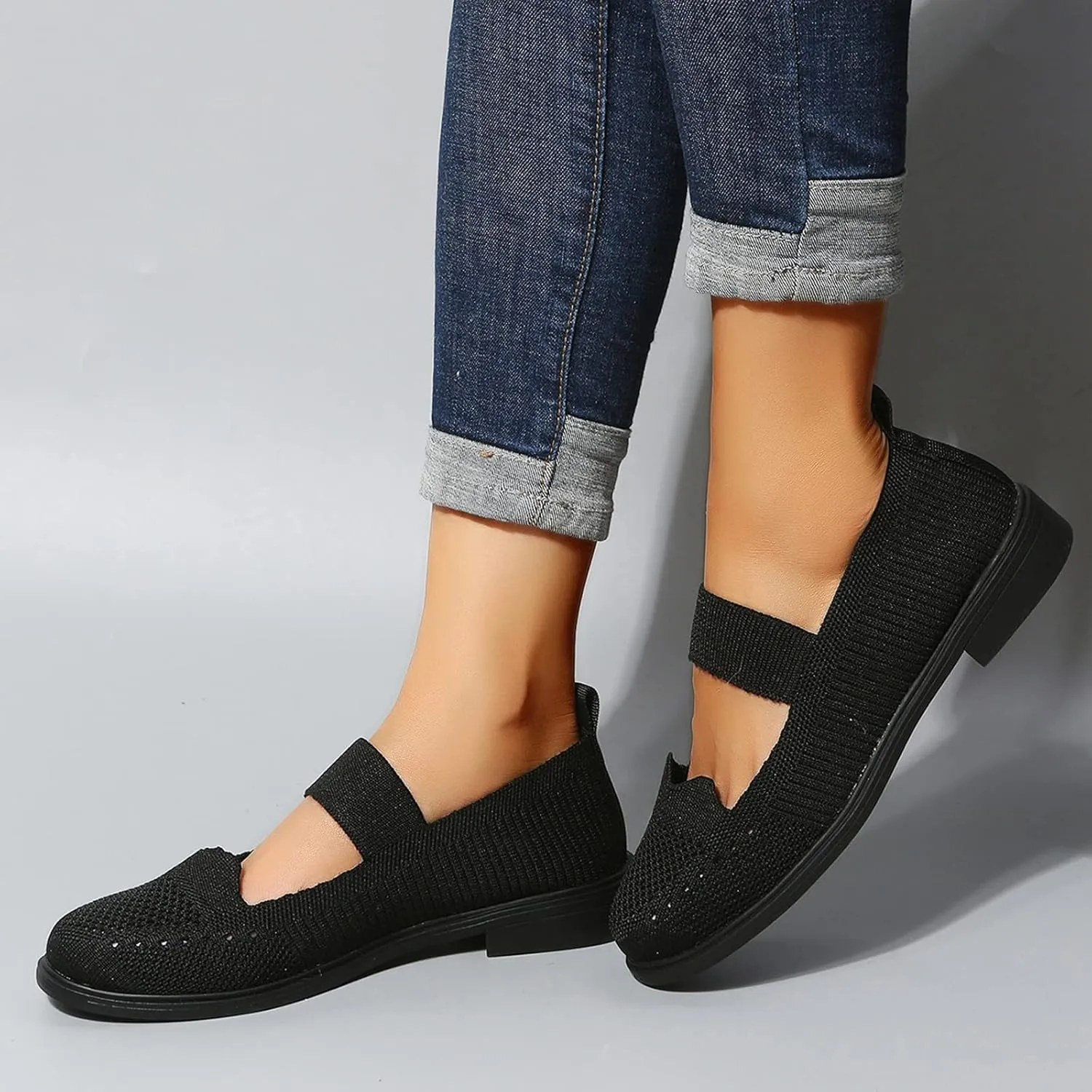 Women's Slip On Mesh Lightweight Flats Sneaker,Comfortable Breathable Non-Slip Soft Sole Walking Shoes Loafer Nurse Shoes