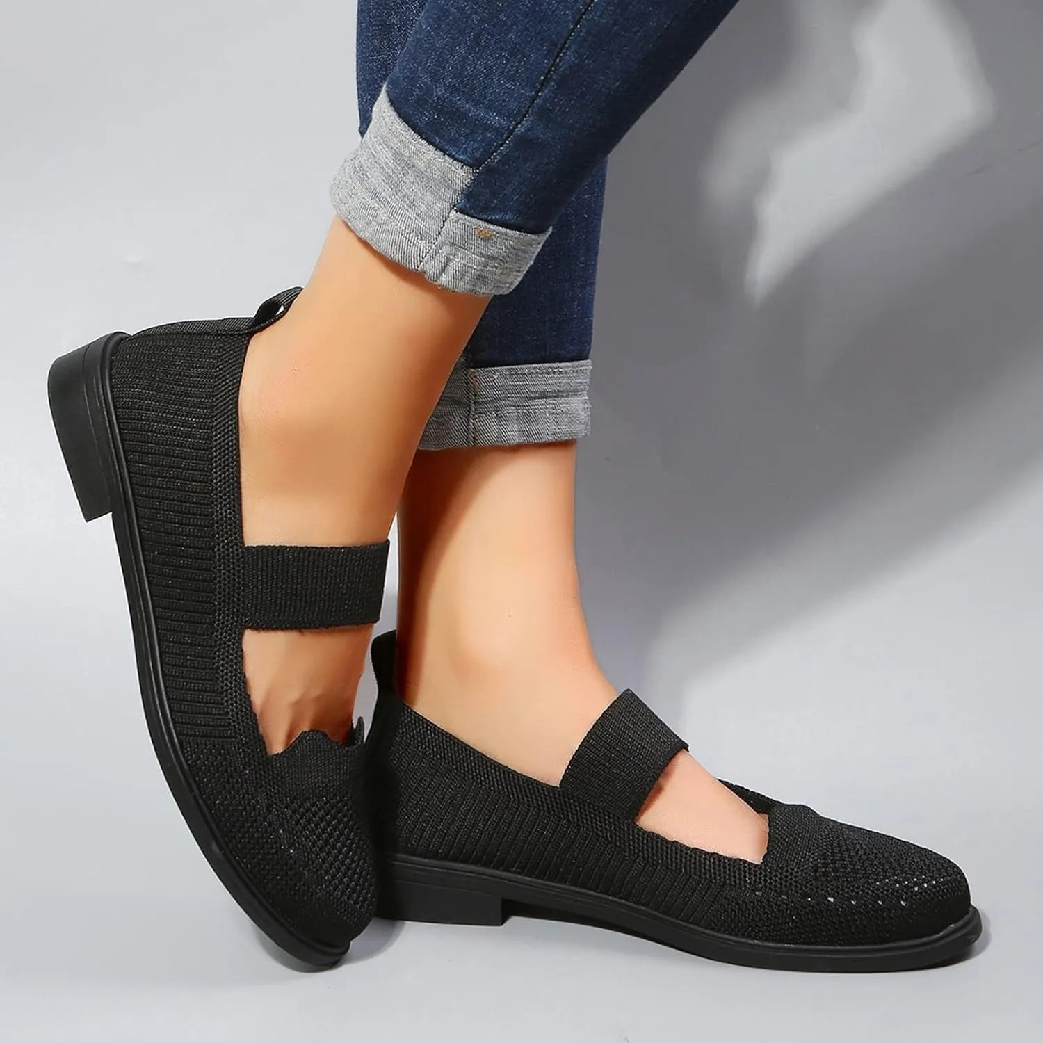 Women's Slip On Mesh Lightweight Flats Sneaker,Comfortable Breathable Non-Slip Soft Sole Walking Shoes Loafer Nurse Shoes