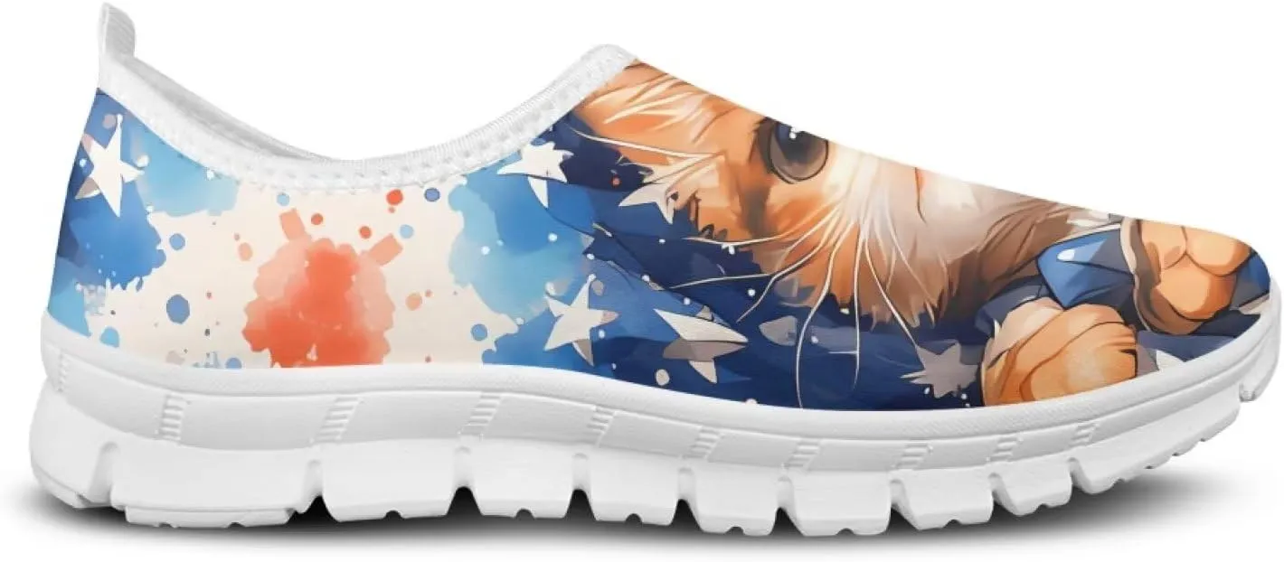 Womens Slip On Sneakers Lightweight Casual Shoes Soft Anti-Slip Tennis Shoes for Gym Travel Size 5.5-11.5 White Sole