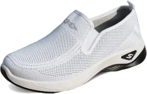 Women's Woven Orthopedic Breathable Soft Shoes Go Walk Slip on Shoes Diabetic Foam Shoes Hands Free Slip on Sneakers with Arch Support for Women