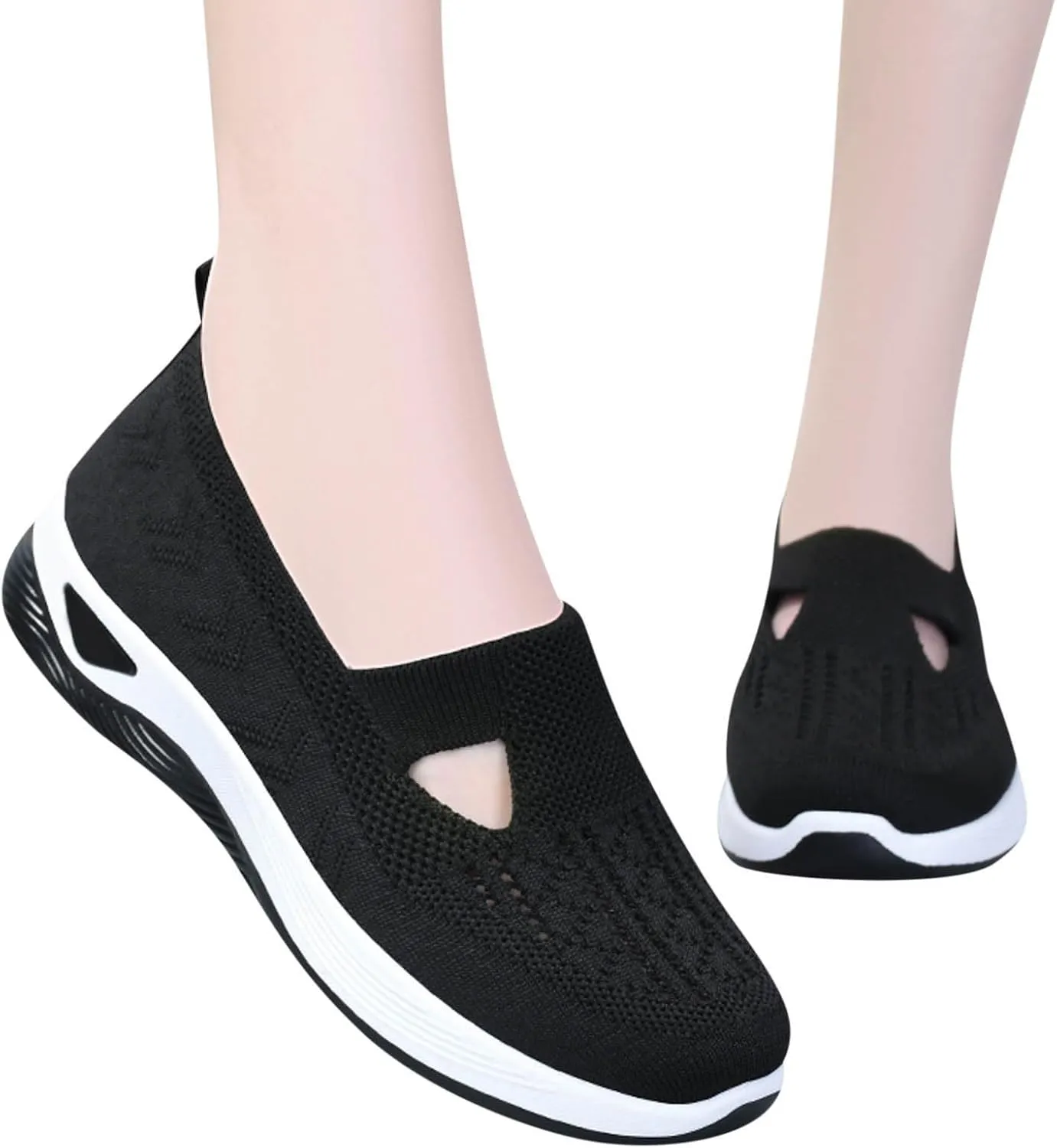 Women's Woven Orthopedic Breathable Soft Shoes Tennis Shoes Womens Wide Feet Casual Work Shoes Platform Sneakers White Tennis Shoe Loafers Dress Shoe