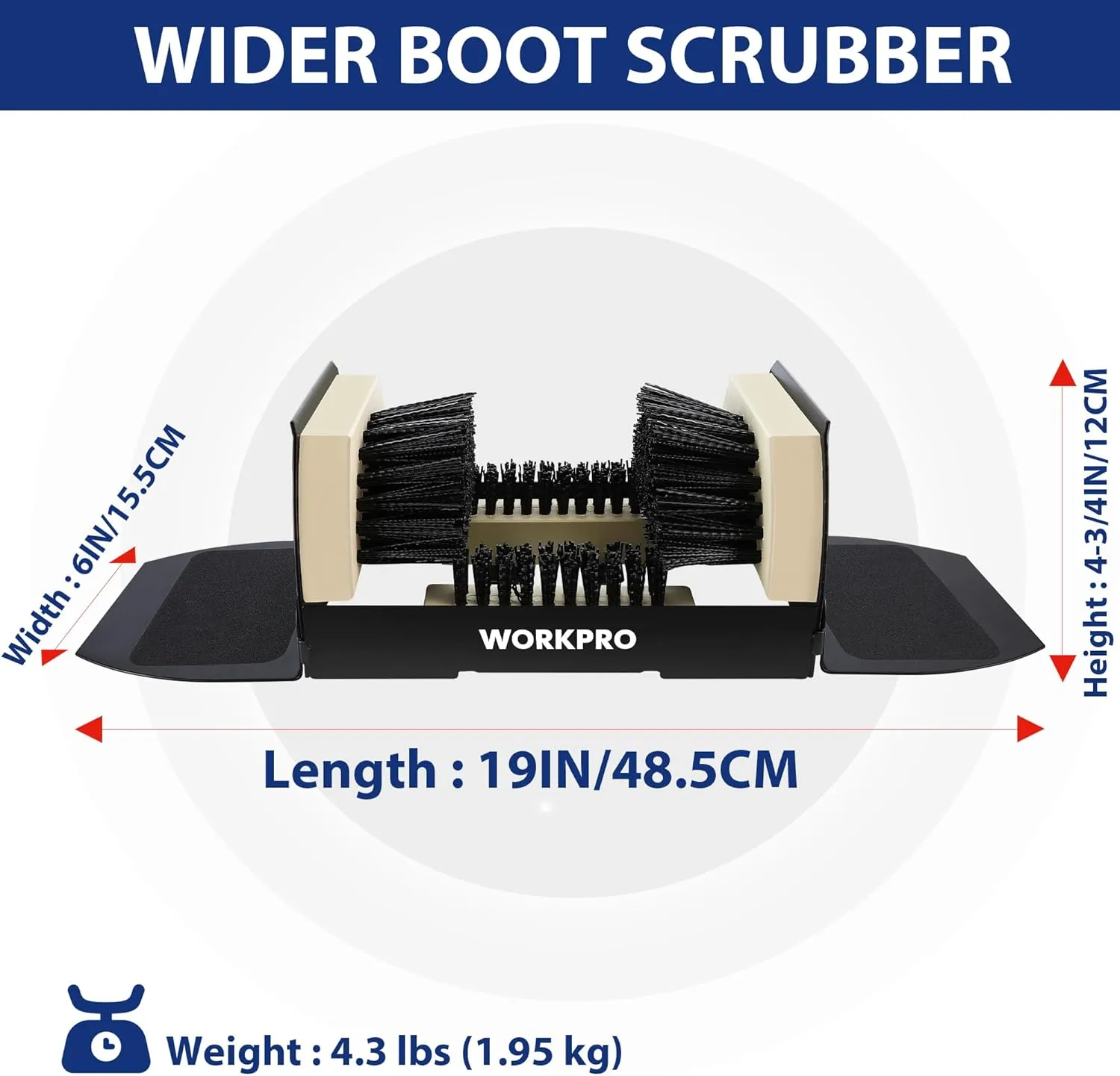WORKPRO Boot Brush Scraper Outdoor, Shoe Cleaner Brush, Boot Scrubber, Heavy Duty Boot Cleaning Brush, Extra Wide