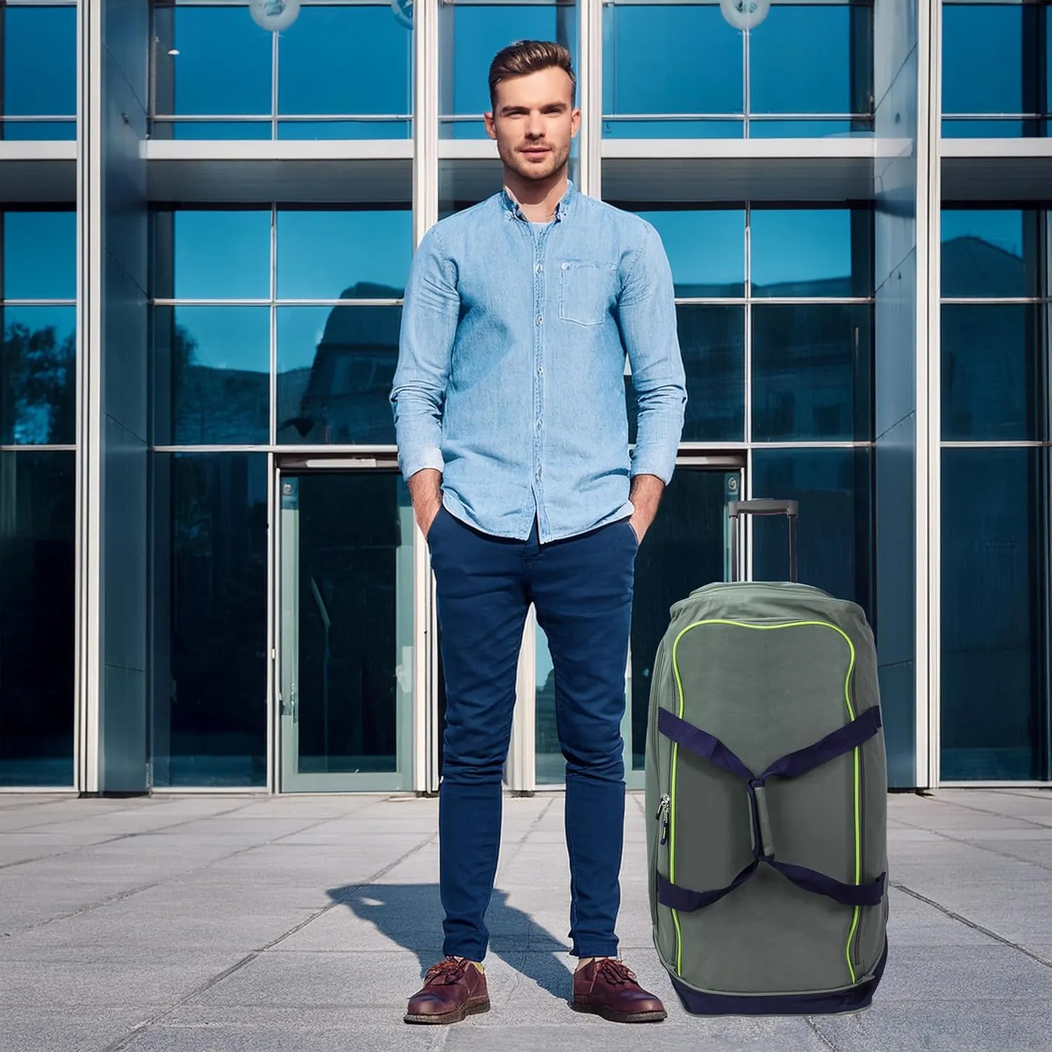 World Traveler Hipack Lightweight 28-inch Rolling Duffel Bag with Shoe Pocket