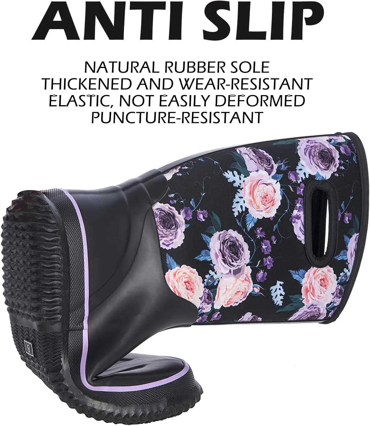 WTW Mid Calf Rain Boots for Women - Waterproof Insulated Neoprene Mud Boots Outdoor Hunting Garden Boots
