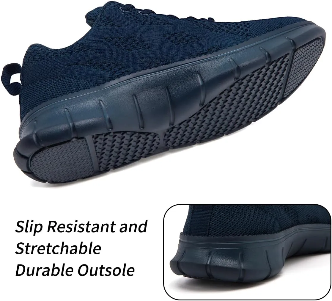 WYGRQBN Mens Walking Shoes Lightweight Breathable Slip On Running Shoes Gym Workout Tennis Fashion Sneakers