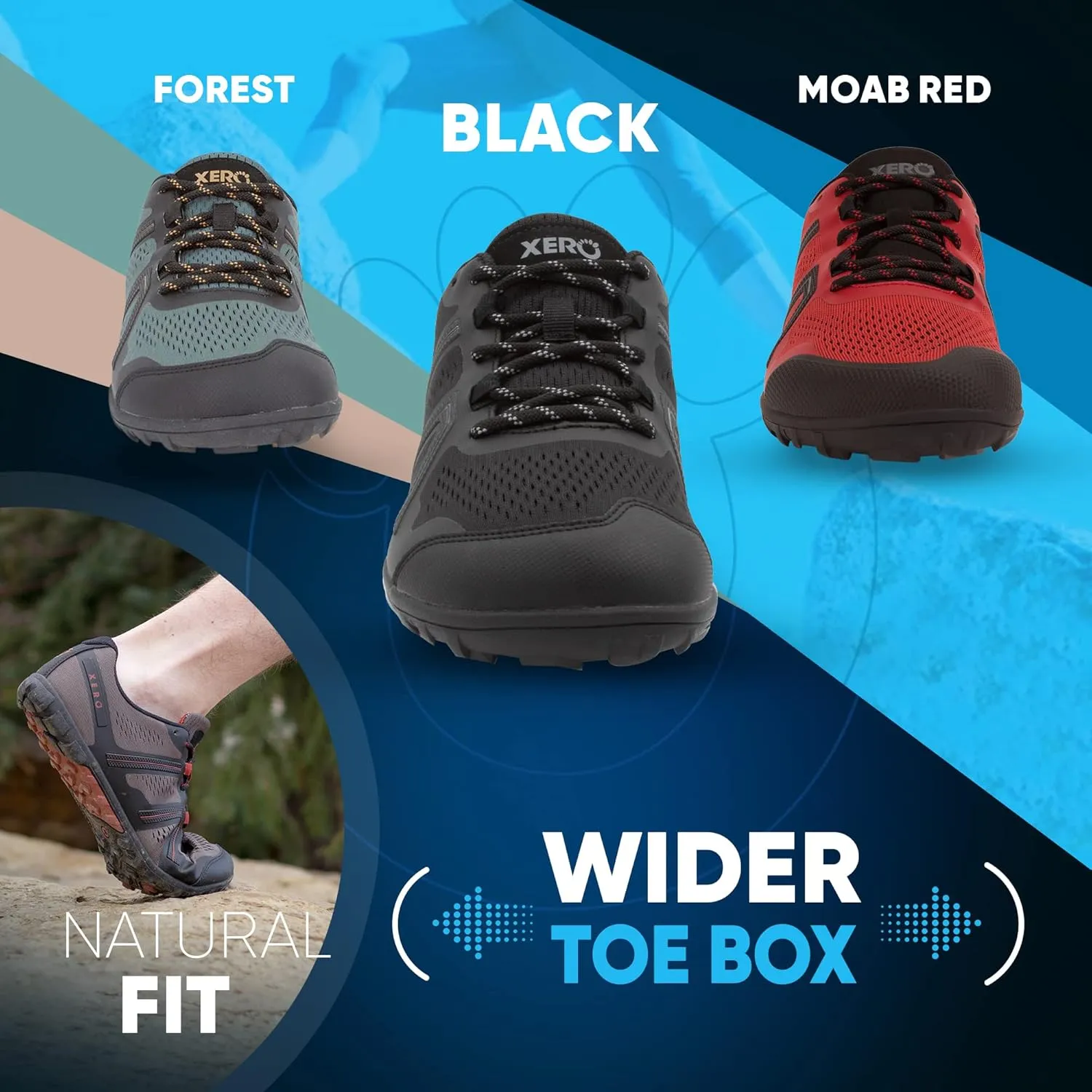 Xero Shoes Men's Mesa Trail Running Shoe - Lightweight Barefoot Trail Runner