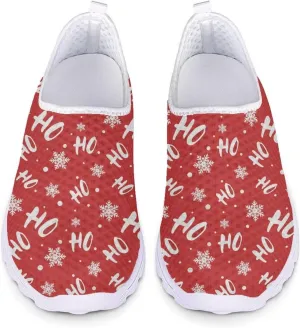 Xpyiqun Christmas Sneakers Slip On Shoes for Women Tennis Shoe Xmas Trainers Footwear