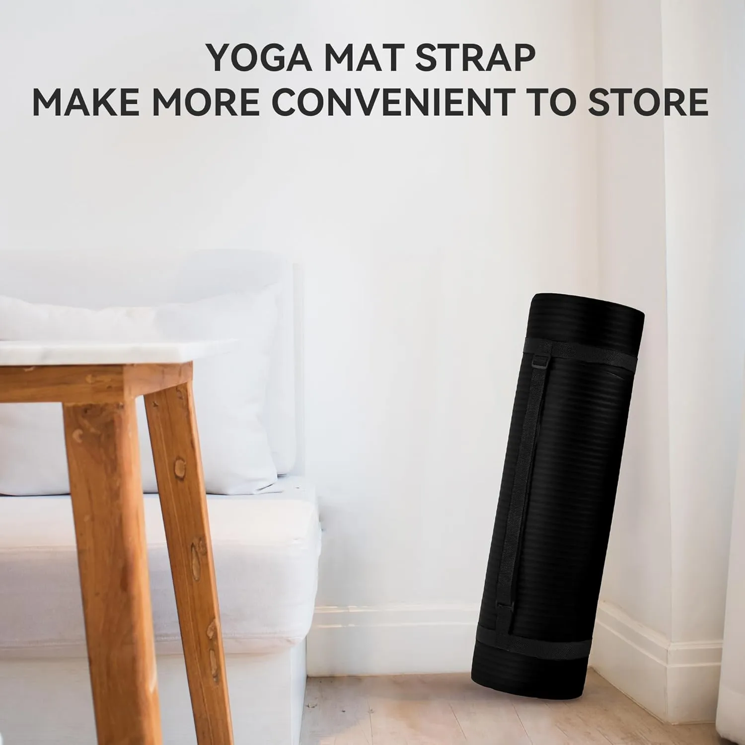 Yoga Mat, 1/2-Inch Extra Thick High Density Exercise Mat, Anti-Tear Exercise Yoga Mat with Carrying Strap, Suitable for Various Yoga Exercises