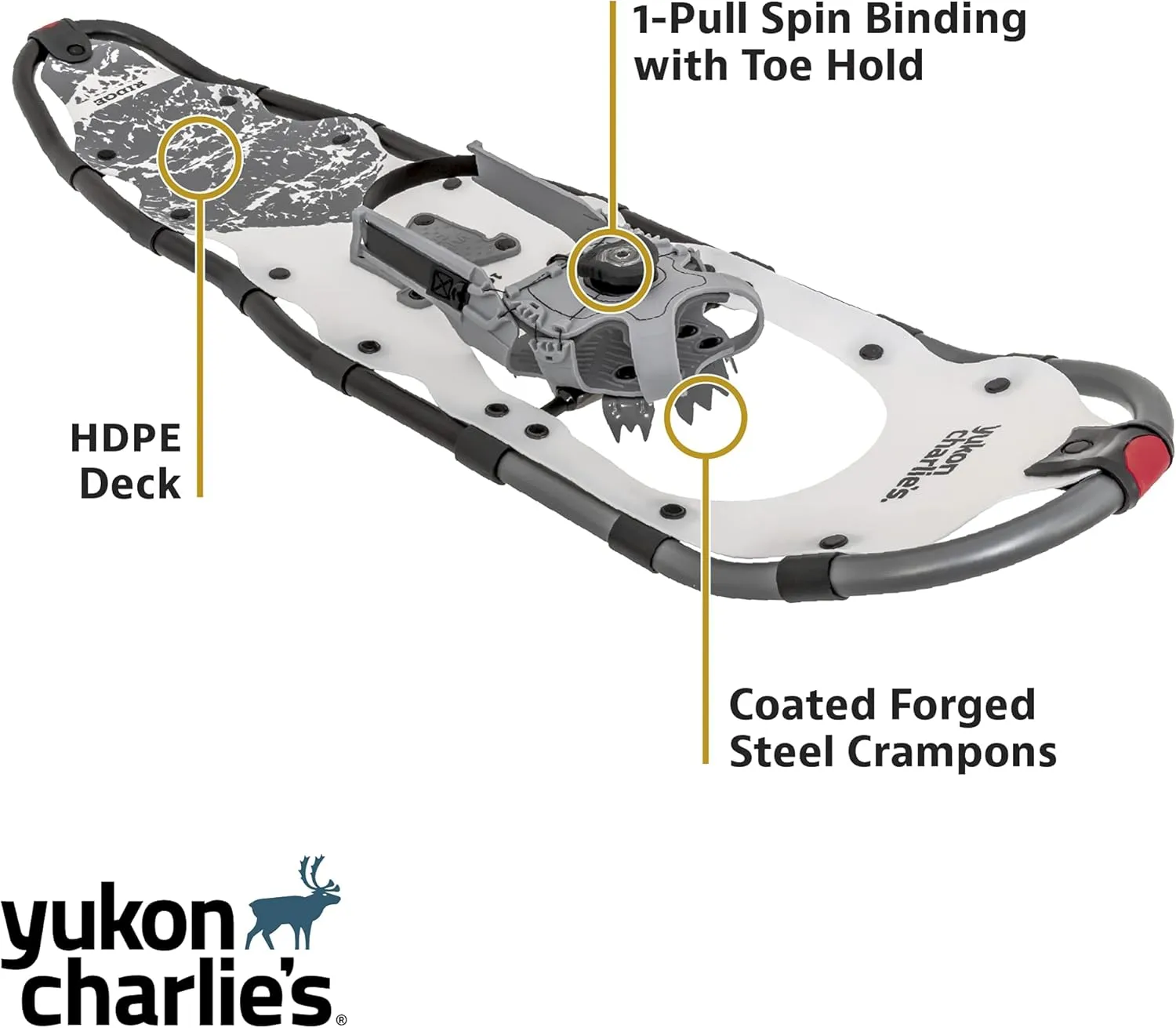Yukon Charlie's Advanced Spin Snowshoes - Snowshoes for Men & Women - Multiple Models & Sizes