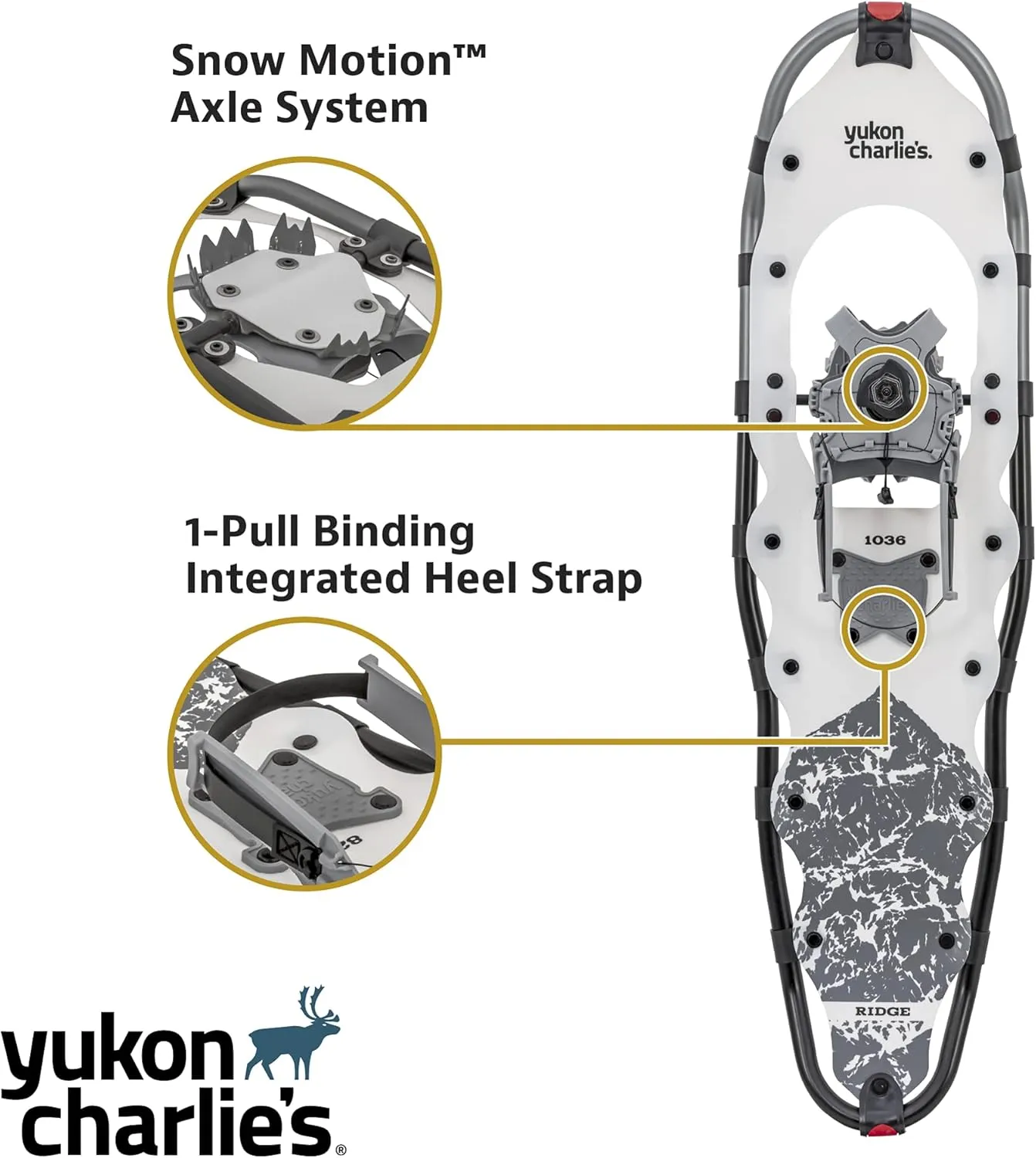 Yukon Charlie's Advanced Spin Snowshoes - Snowshoes for Men & Women - Multiple Models & Sizes
