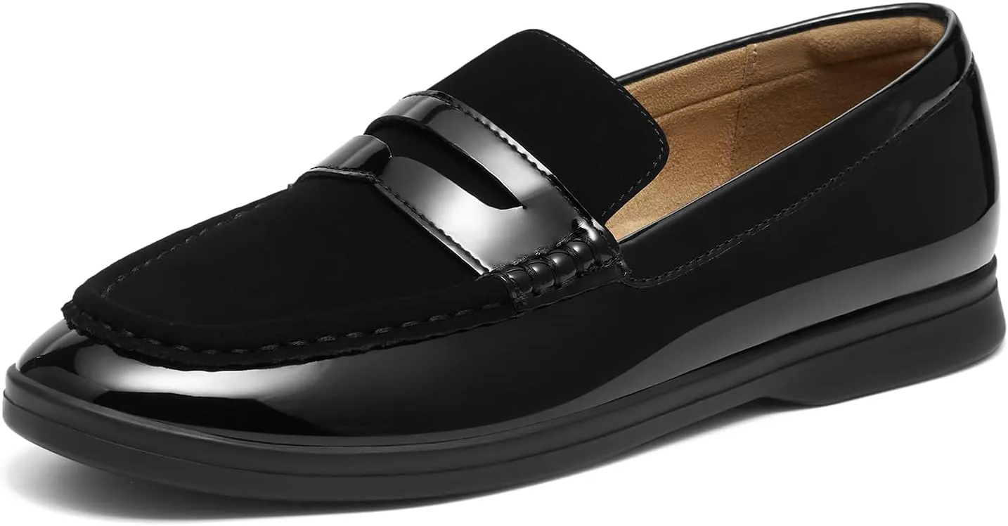 ZURIN Women's Loafers Leather Penny Loafers Comfortable Flats Shoes for Women Casual Dressy Shoes Business Work Driving