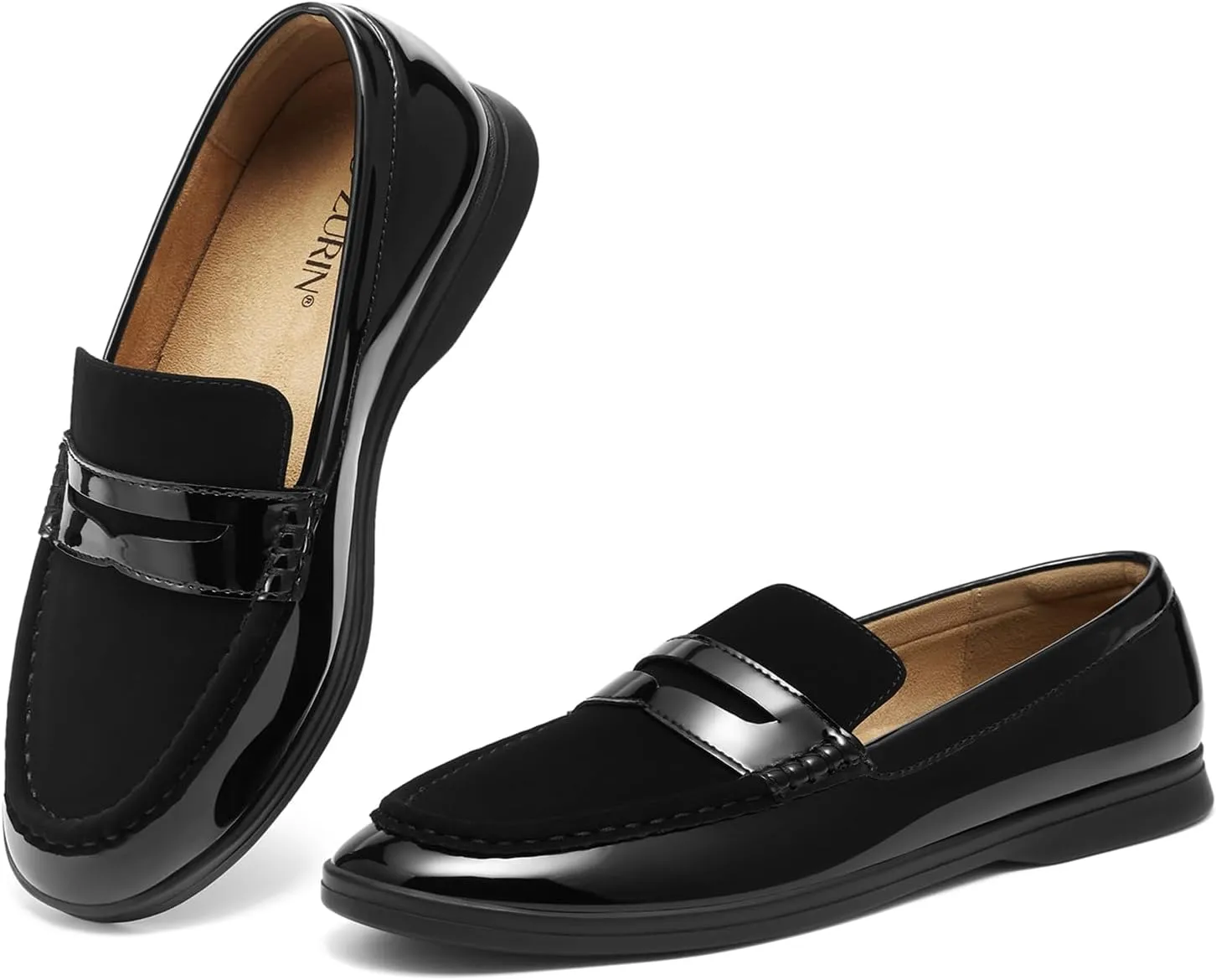 ZURIN Women's Loafers Leather Penny Loafers Comfortable Flats Shoes for Women Casual Dressy Shoes Business Work Driving